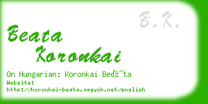 beata koronkai business card